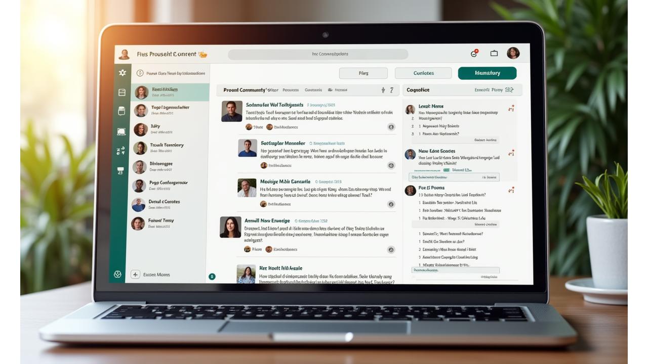 screenshot of an online community forum or discussion board with active conversations related to sustainable land management.