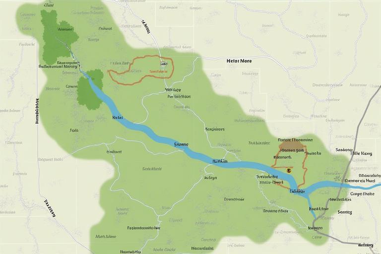 Detailed topographical map of an Idaho property overlaid with ecological zones and proposed conservation interventions
