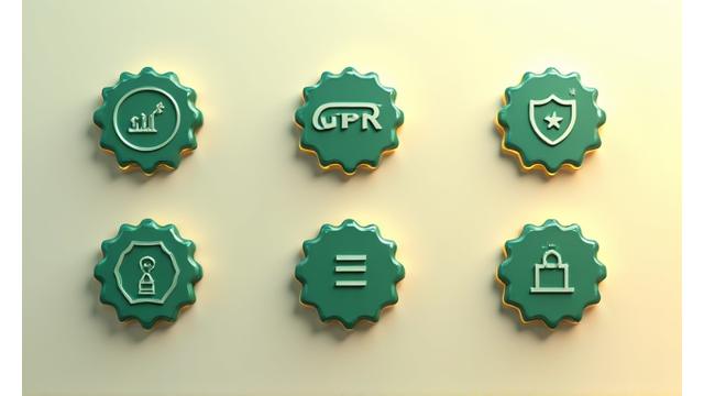 Collection of digital badges and seals representing various data privacy, security, and educational compliance certifications.